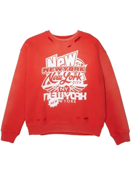Hanorac crewneck Purple Brand din fleece roșu