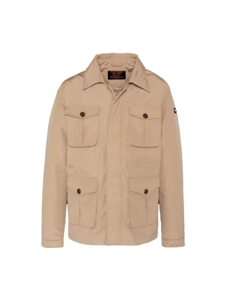 Parka Schott Nyc z kołnierzem beżowa