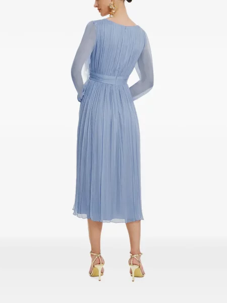 Rochie midi Framboise de mătase albastru