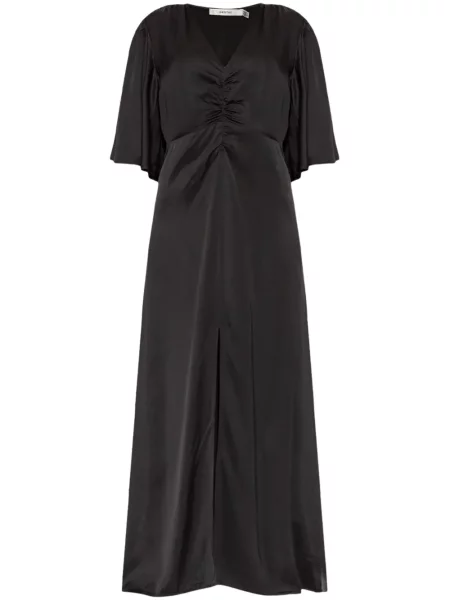 Rochie maxi Gestuz cu decolteu în V lungă de costum negru