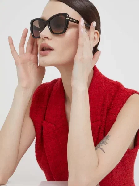 Слънчеви очила Tom Ford кафяво