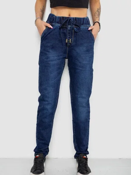 Джинси мом Ager бавовна/еластан синій