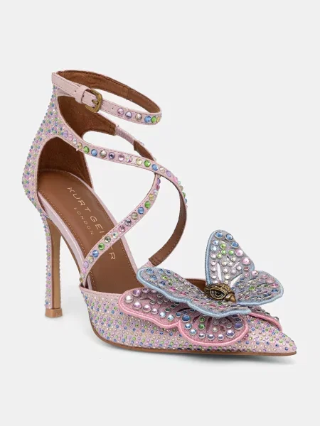 Kurt Geiger London salonarji Butterfly Strap Court roza