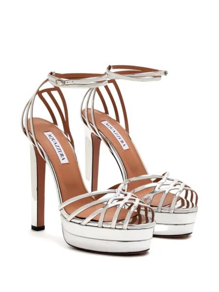 Sandale Aquazzura din piele cu platformă gri