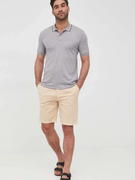 Tricou polo Boss gri