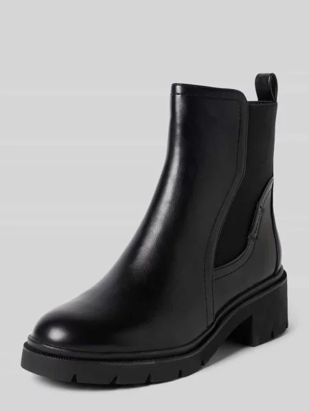 Buty chelsea z nakładką Tamaris czarne