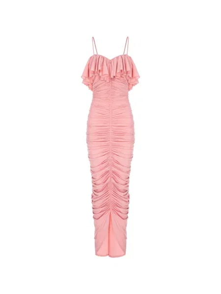 Rochie maxi V:pm Atelier cu volane roz