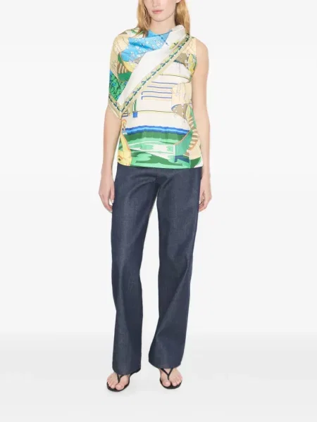 Top Tory Burch de mătase albastru