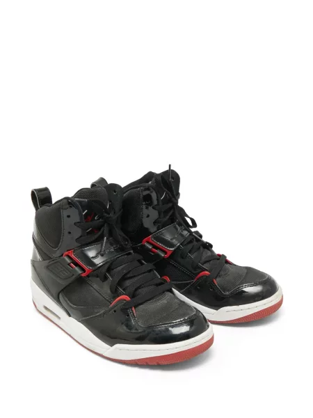 Sneakerși Jordan din piele de lac negru