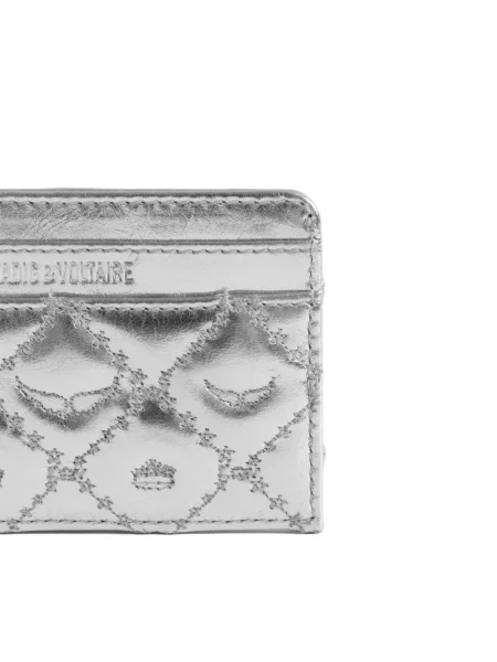 Portofel Zadig&voltaire din piele argintiu