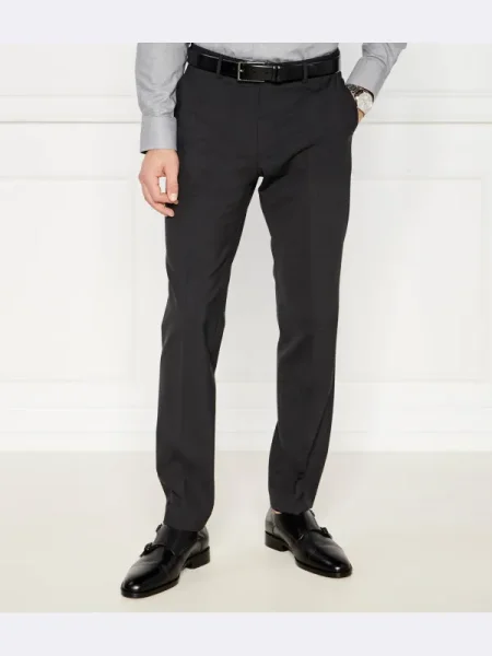 BOSS BLACK De lână pantaloni negru