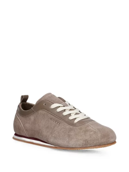Fűzős csipkés sneaker Guess autogrammal barna