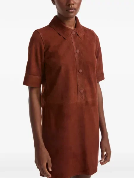 Mini rochie mini Yves Salomon reversibilă de costum maro