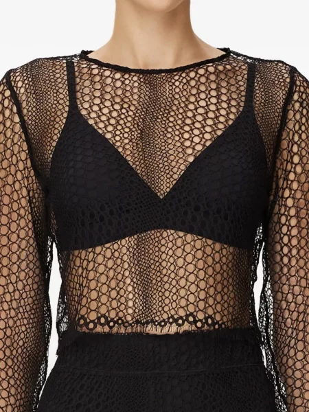 Koszulka Mia Peculiar ażurowa czarna