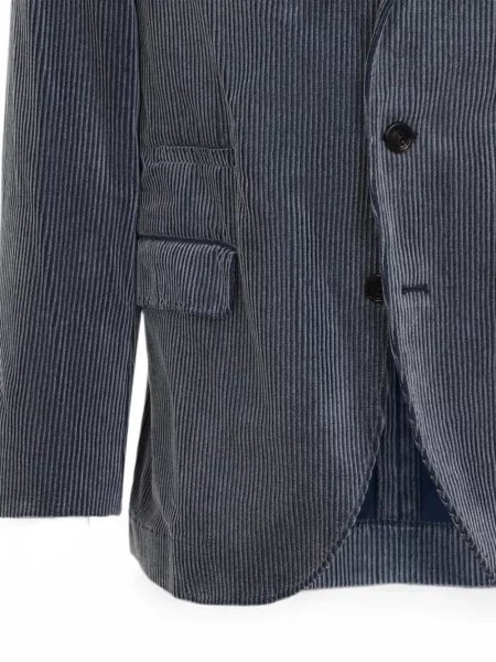 Geacă Brunello Cucinelli de catifea cord albastru