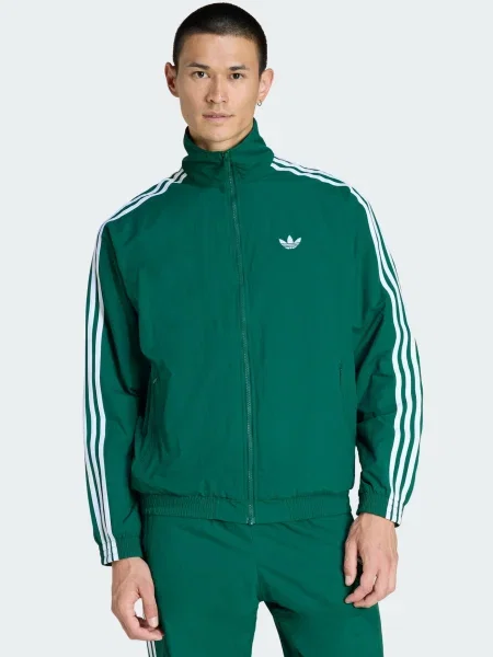 ADIDAS ORIGINALS Átmeneti dzseki Firebird sötétzöld fehér