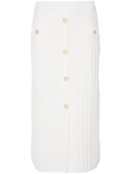 Fustă midi Twinset tricotate până la genunchi alb