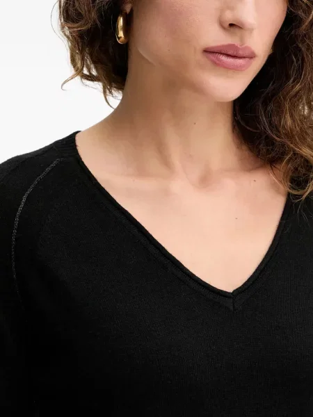 Pulover Silvian Heach cu decolteu în V negru