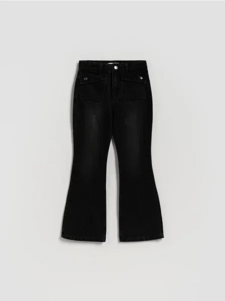 Reserved Jeansy flare czarny