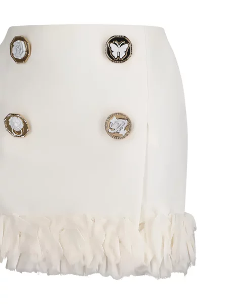 Fusta mini Blumarine cu volane alb