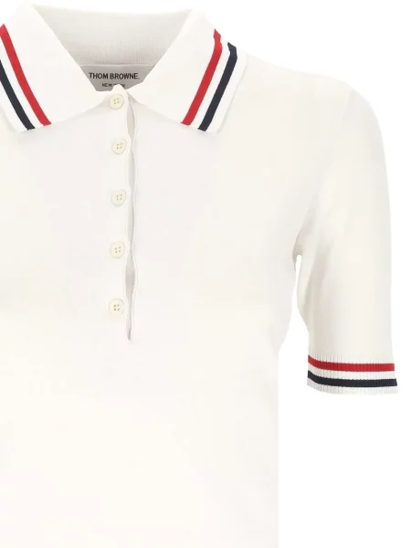 Tricou polo Thom Browne alb