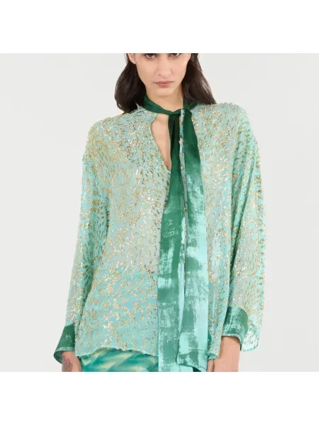 Bluzka Roberto Cavalli z nadrukiem z nadrukiem zwierzęcym zielona