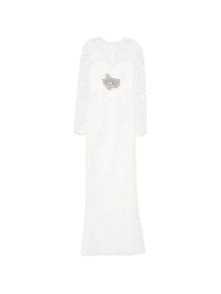 Rochie Silk Love & Lace cu funde de mătase alb