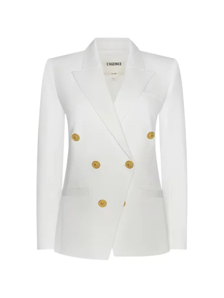 Sacou L'agence cu două rânduri de nasturi alb