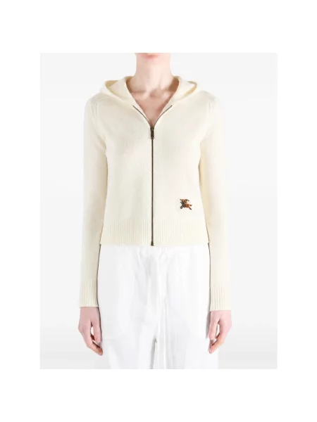 Kardigan Burberry wełniany biały