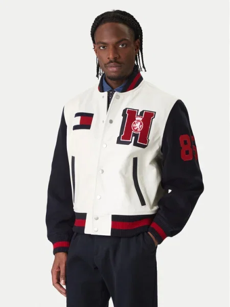 Tommy Hilfiger Bomber dzseki Varsity Ekru