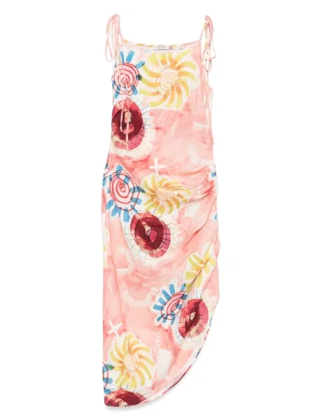 Rochie maxi Scotch & Soda cu imagine cu imprimeu abstract de costum roz