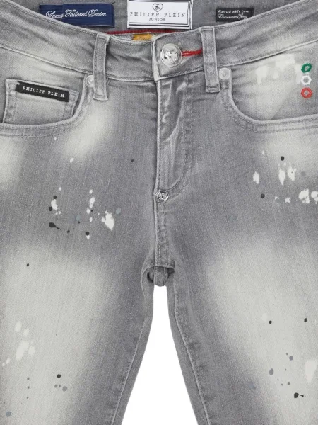 Szorty jeansowe dziecięce Philipp Plein szare