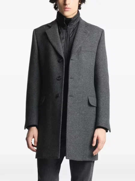 Palton Fay cu model herringbone gri