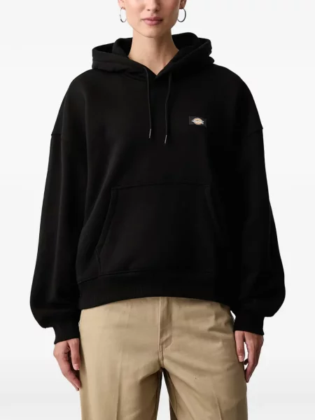 Mikina s kapucí Dickies s autogramem se stahovací šňůrkou černá