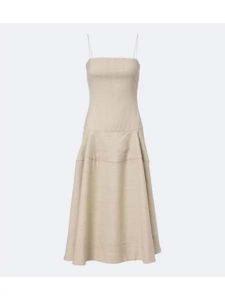 Rochie midi Jacquemus de lână bej