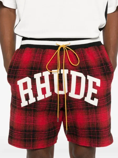 Pantaloni scurți Rhude în carouri roșu