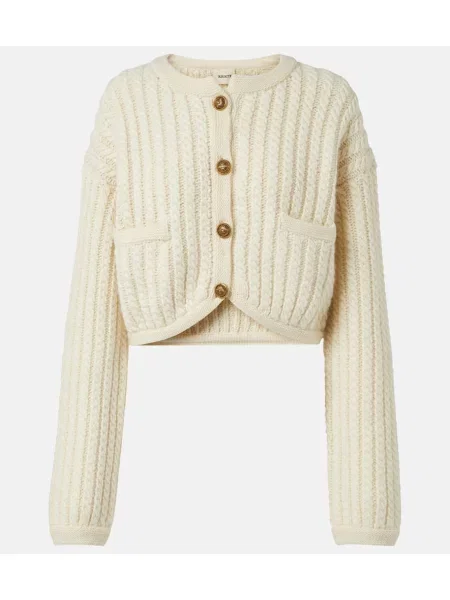 Cardigan Khaite din cașmir alb