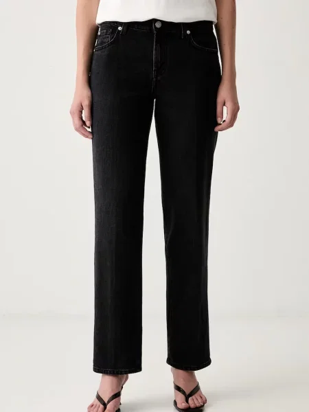 7 FOR ALL MANKIND blugi straight pentru femei negru