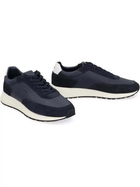 Sneakersy Boss skórzane niebieskie