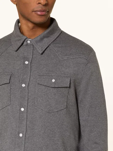 Reiss Pletená Košile Ledger Comfort Fit šedá