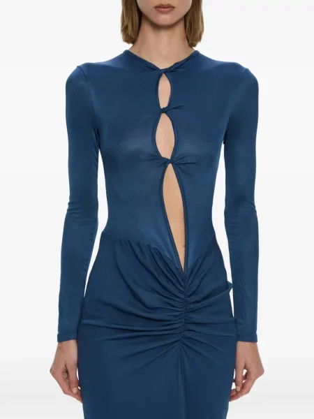 Rochie maxi Christopher Esber cu volane albastru