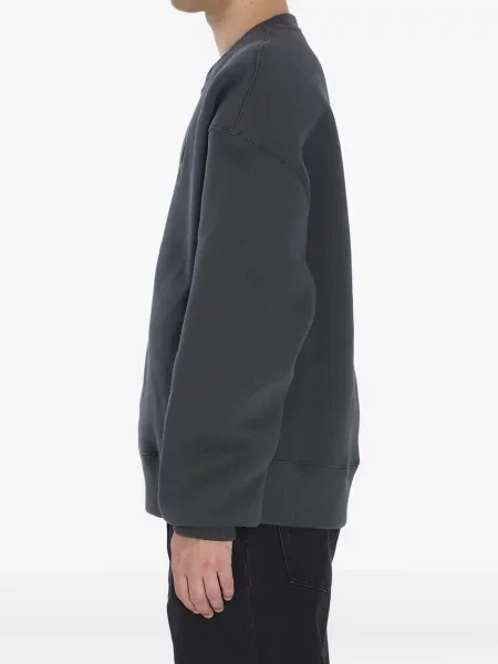 Hanorac din fleece Ami Paris cu broderie din fleece gri