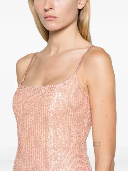 Rochie midi Aje cu paiete portocaliu