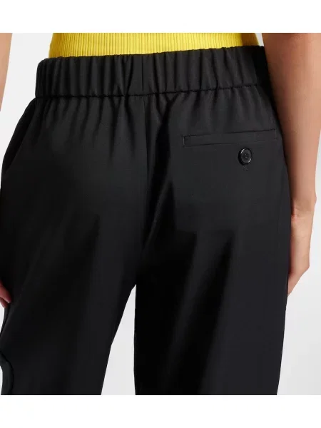 Pantaloni Loewe de lână cu autograf negru
