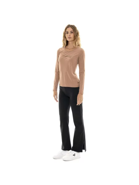 Lung tricou Leone 1947 cu mâneci lungi maro