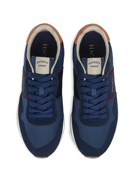 Sneakerși Hackett din piele de căprioară albastru
