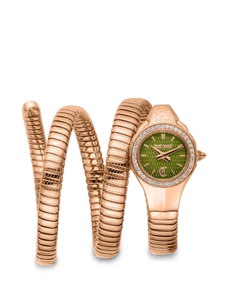 Ceas Just Cavalli cu model piele de șarpe verde