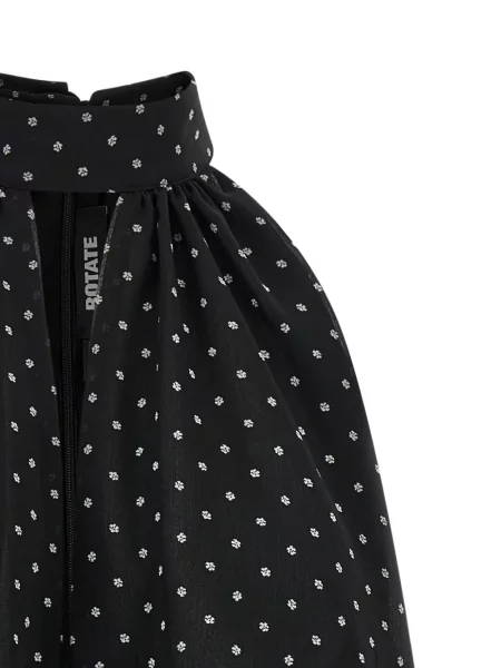 Top Rotate Birger Christensen cu funde cu gât halter negru