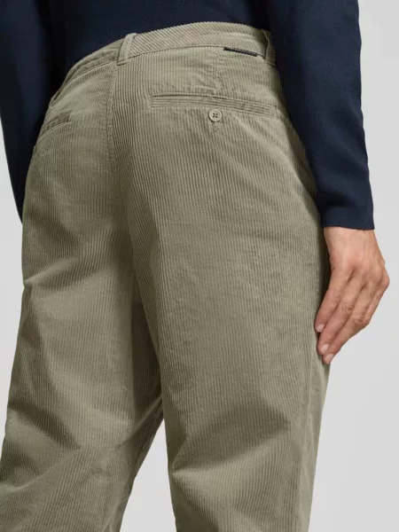 Spodnie sztruksowe z regularnym stanem z czystej bawełny Tom Tailor Denim oliwkowe