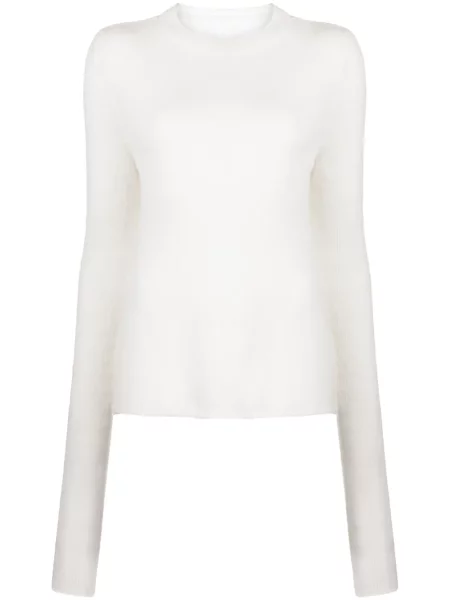 Pulover Low Classic transparente clasic alb